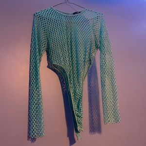 Teal mesh bodysuit never worn